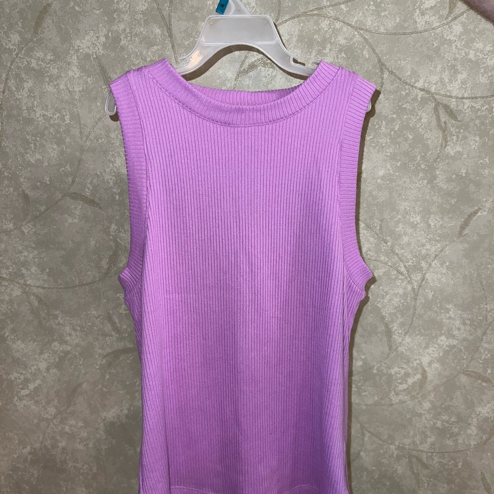 American Eagle Sleeveless Ribbed Knit Top - Purple